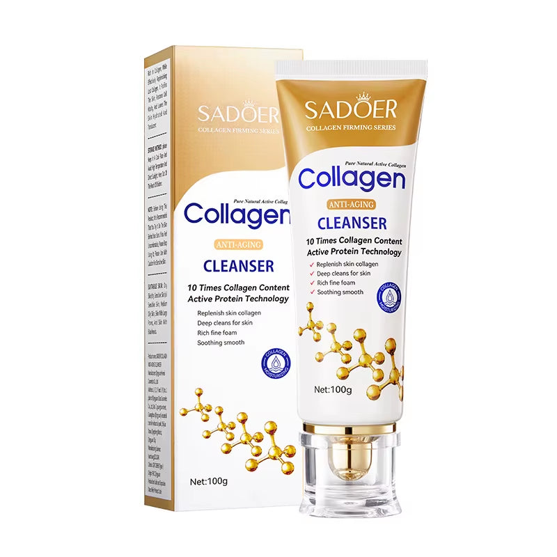 Revitalize Your Skin: SADOER Collagen Facial Cleanser for Firming & Moisturizing Care - Big Ass Store