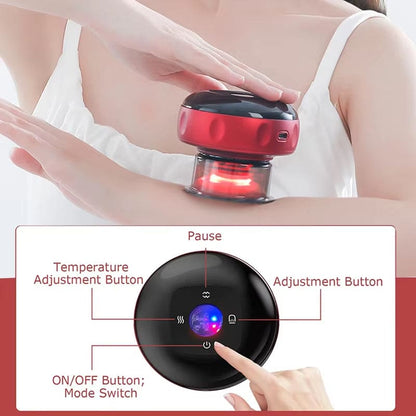 Smart Electric Vacuum Body Scraping Massage Cupping Heating Suction Cup Device 