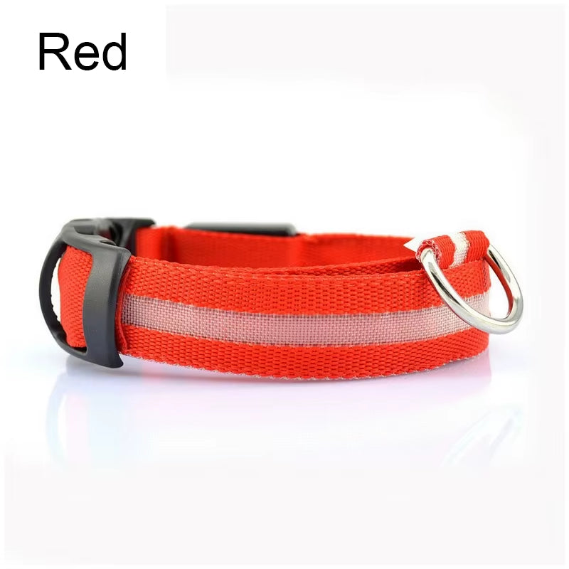 Pet Protective Dogs Luminous Fluorescent LED Flashing and Reflective Dog Collar