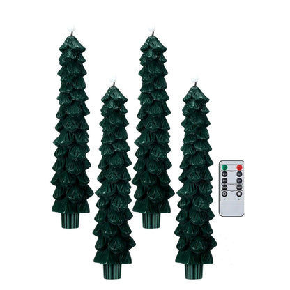 Remote-Controlled Flameless Pinecone Taper Candles - Perfect for Christmas Tree Decor with LED Effect - Big Ass Store