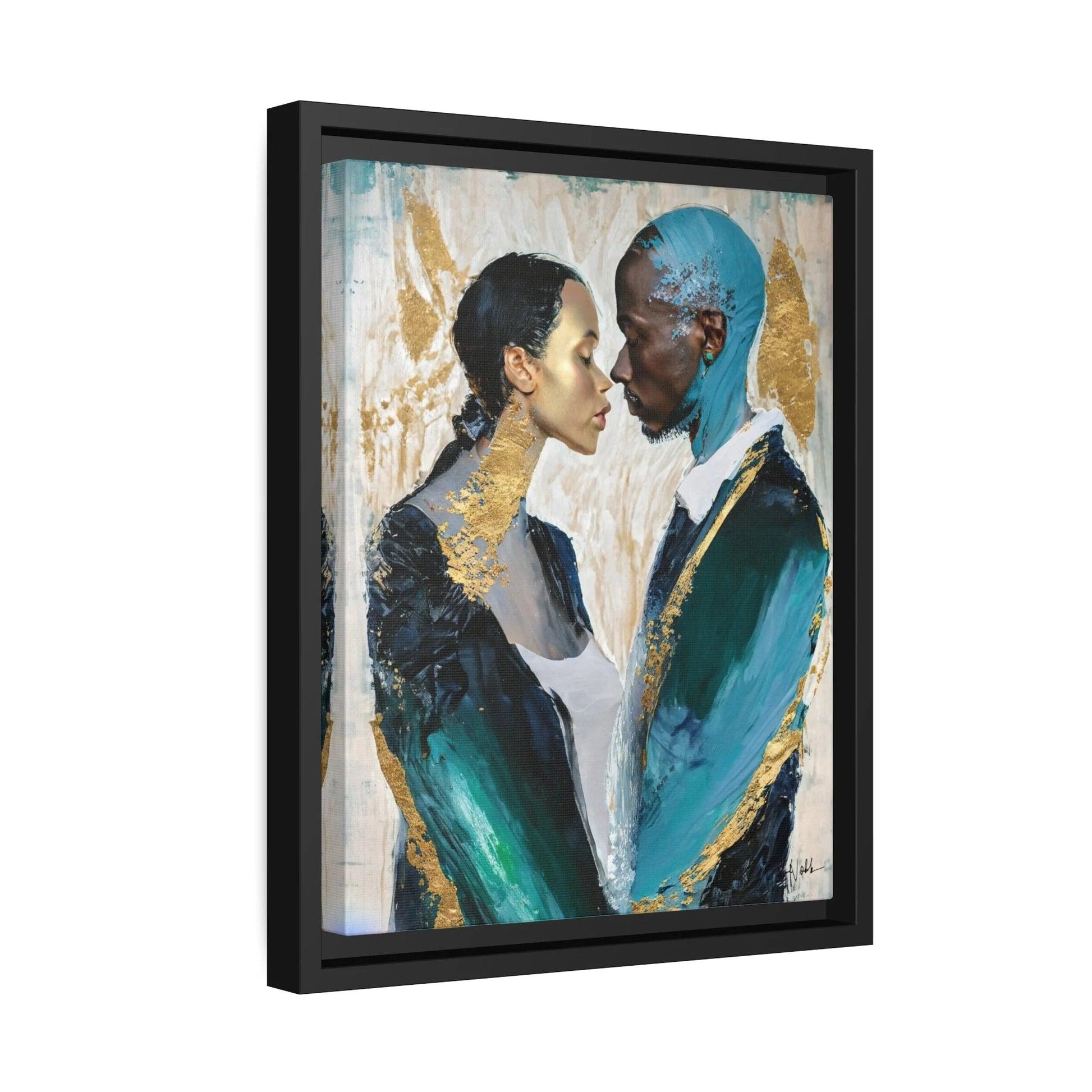 COUPLE about to KISS Canvas Wall Art - by Queennoble - Big Ass Store