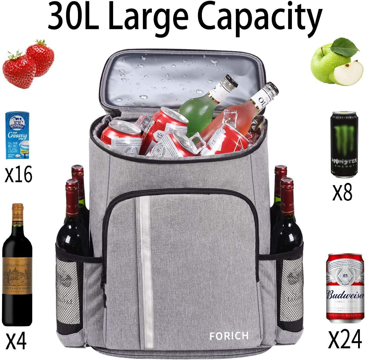 Backpack Cooler Leakproof Insulated Waterproof Backpack Cooler Bag, Lightweight Soft Beach Cooler Backpack for Men Women to Work Lunch Picnics Camping Hiking, 30 Cans - Big Ass Store