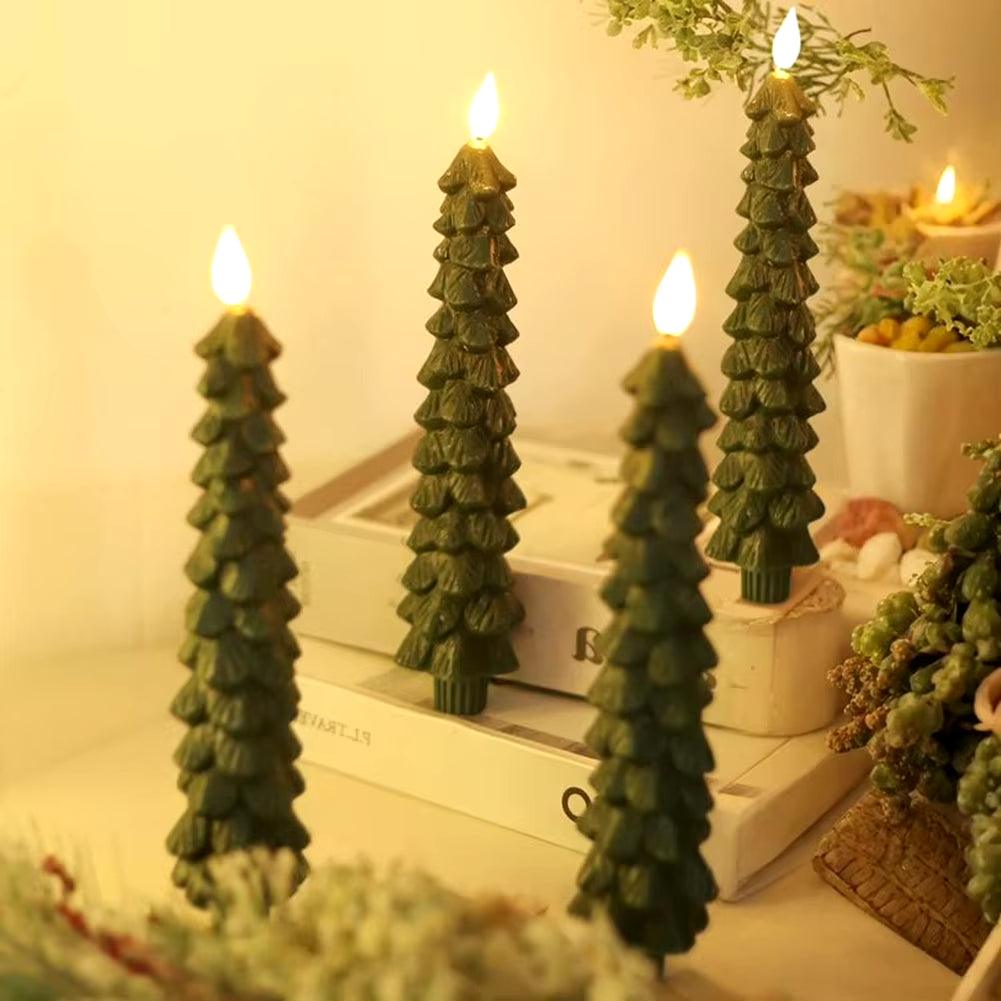 Remote-Controlled Flameless Pinecone Taper Candles - Perfect for Christmas Tree Decor with LED Effect - Big Ass Store