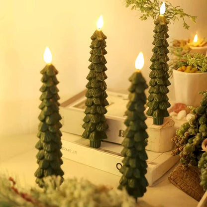 Remote-Controlled Flameless Pinecone Taper Candles - Perfect for Christmas Tree Decor with LED Effect - Big Ass Store