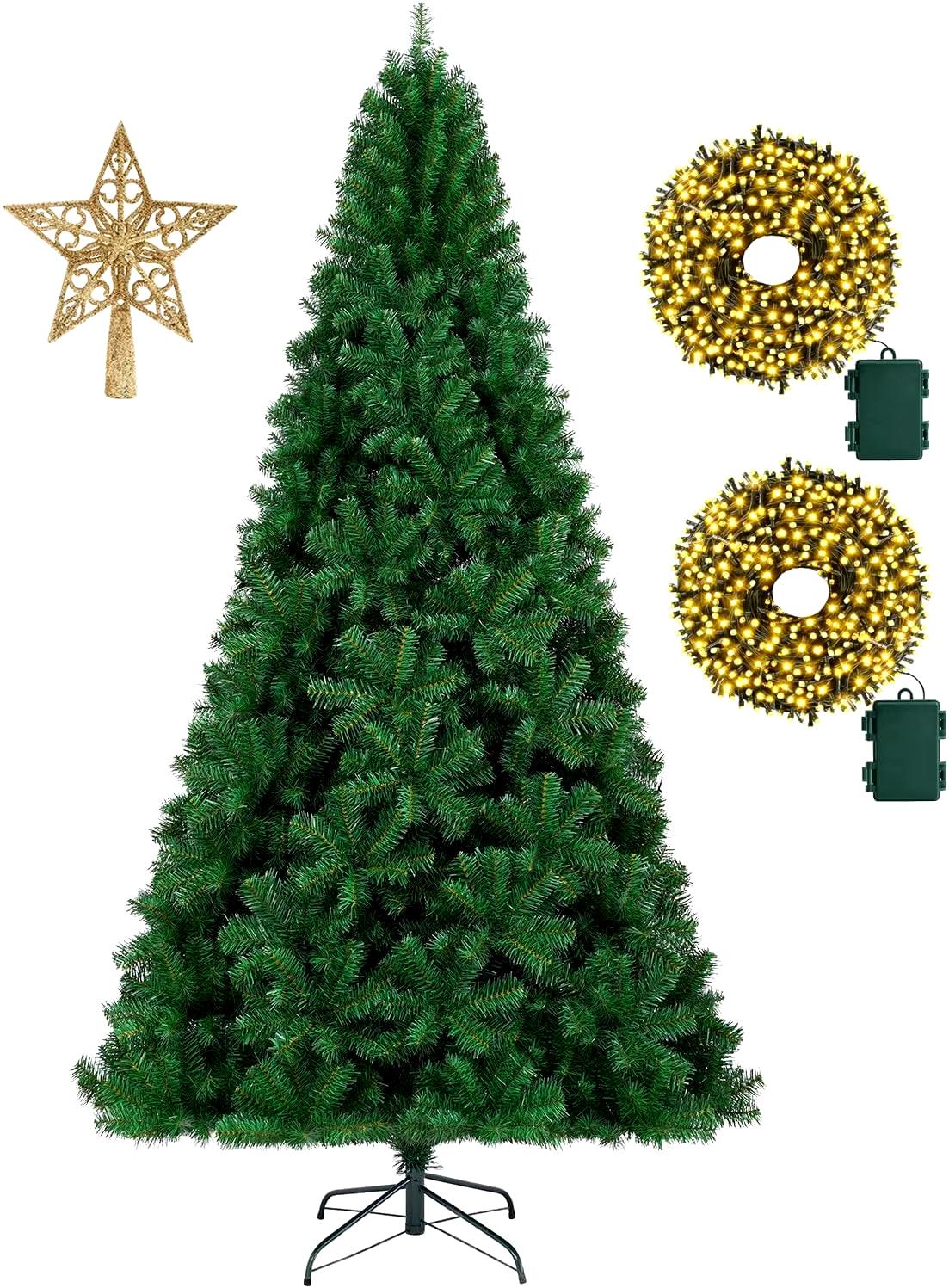 6-9Ft Christmas Tree In Various Colors: Green, White, Pink, and Black - Big Ass Store