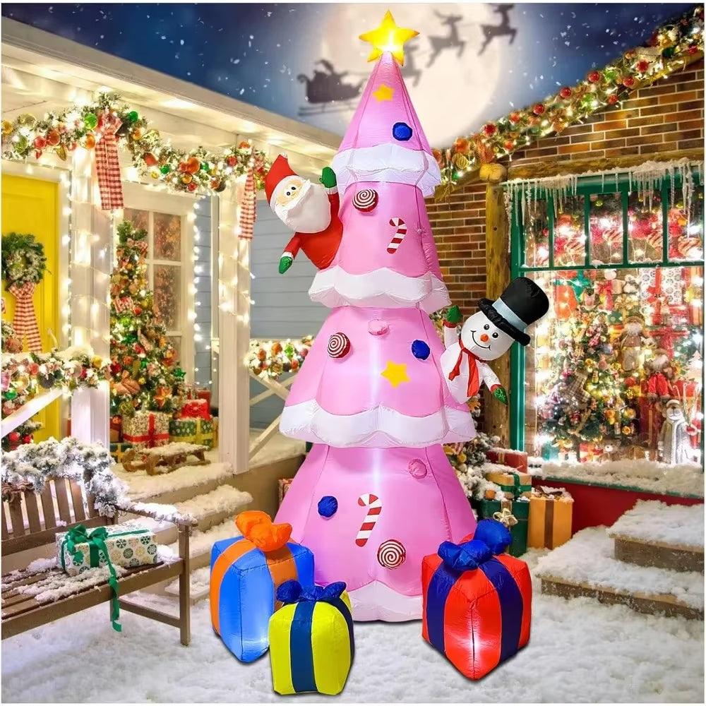 9FT Inflatable Christmas Tree Yard Decorations with Built-In LED Lights - Big Ass Store