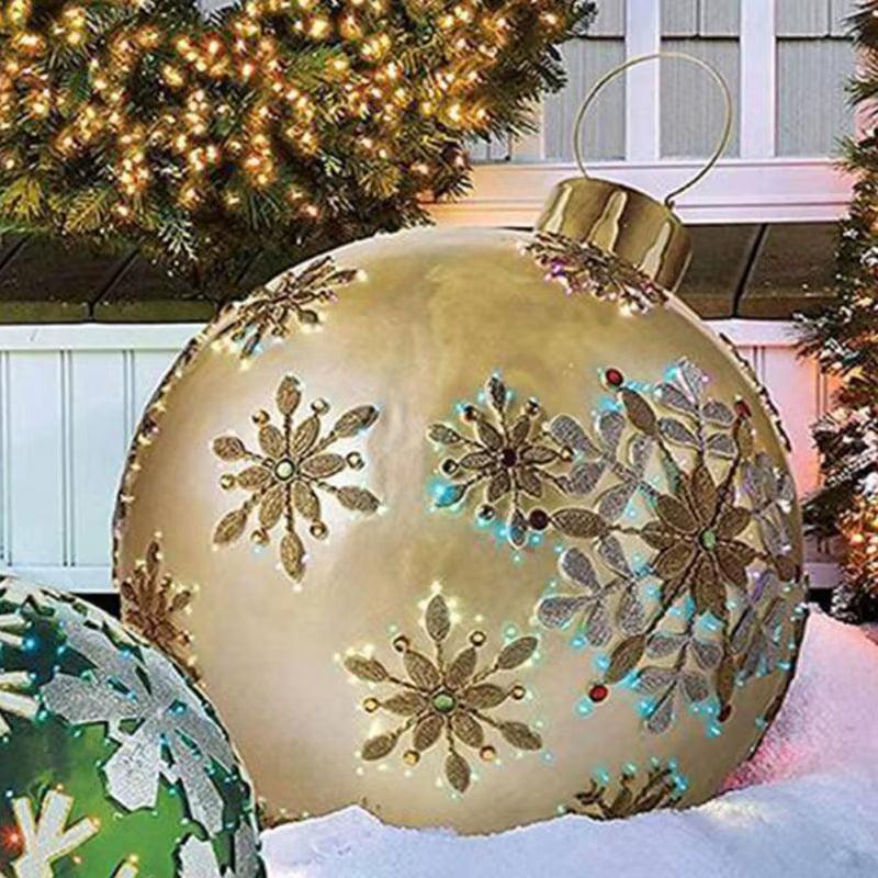 23.5" / 60Cm Outdoor Christmas Inflatable Decorated Ball PVC Giant Big Large Balls Xmas Tree Decorations Toy Ball - Big Ass Store