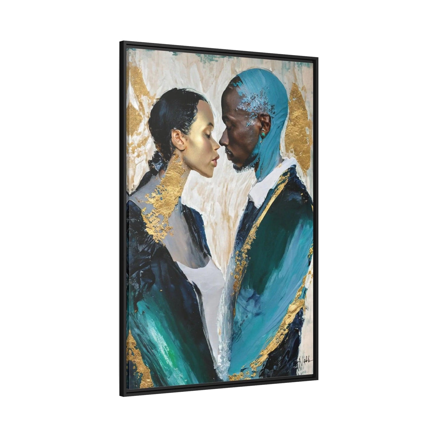 COUPLE about to KISS Canvas Wall Art - by Queennoble - Big Ass Store