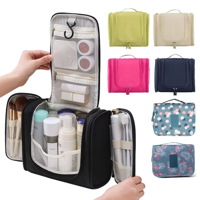 Travel Makeup Organizer Bag Nylon Women Cosmetic Bag Hanging Travel Makeup Bags Wash Toiletry Organizer Kits Storage Bags