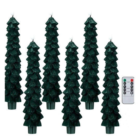 Remote-Controlled Flameless Pinecone Taper Candles - Perfect for Christmas Tree Decor with LED Effect - Big Ass Store