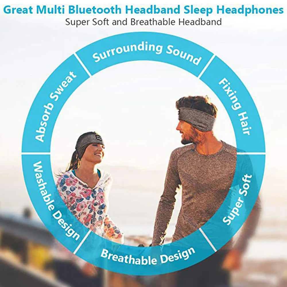 Bluetooth Sports Sleeping Headband & Wireless Music Eye Mask Supports Quality Sleep