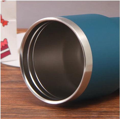 30 oz. Stainless Steel Hot/Cold Double Walled Tumbler with Straw and Leakproof Flip Top Handle - Big Ass Store