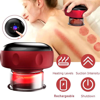 Smart Electric Vacuum Body Scraping Massage Cupping Heating Suction Cup Device 