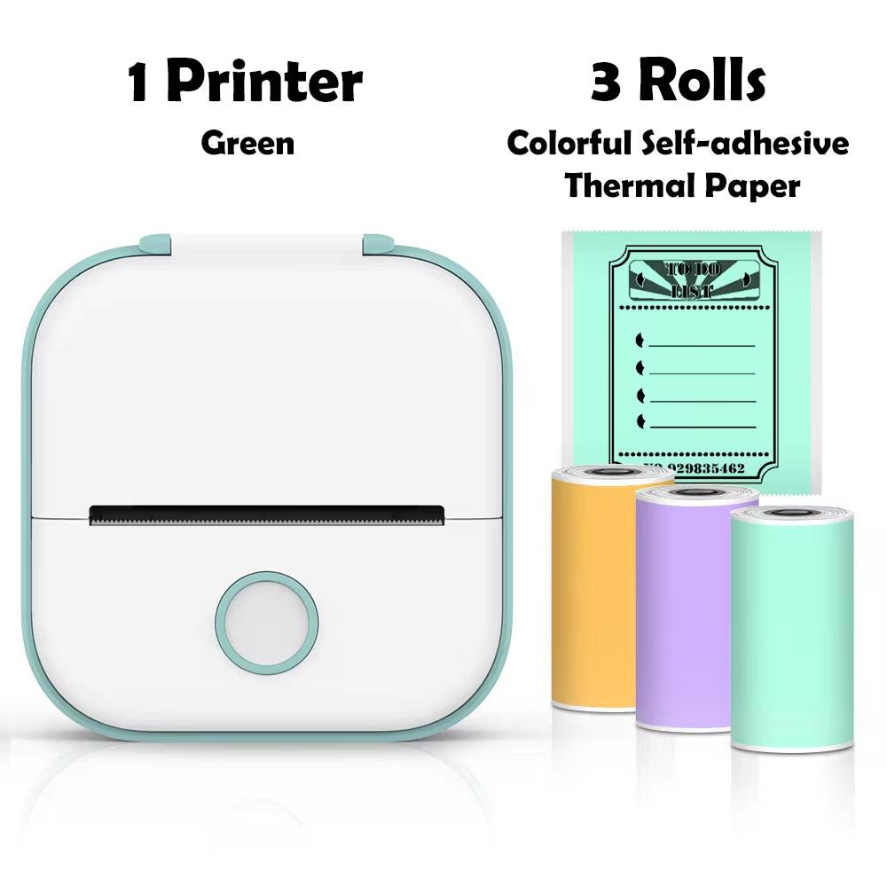 T02 Mini Printer Portable Printer Thermal Printing Sticker Wireless Inkless Pocket Printer Self-Adhesive Label Printer - Big Ass Store