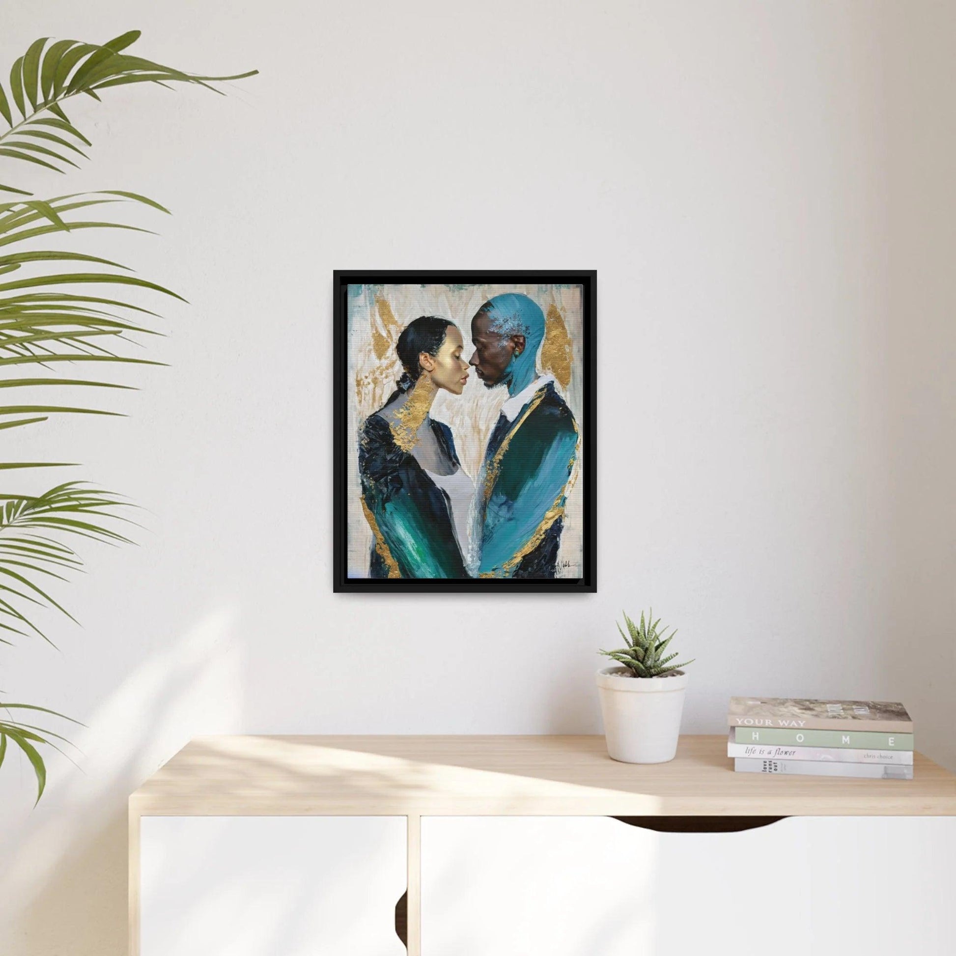 COUPLE about to KISS Canvas Wall Art - by Queennoble - Big Ass Store