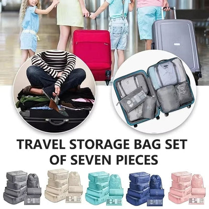 7Pcs Travel Organizer Suitcase and Storage Packing Cubes