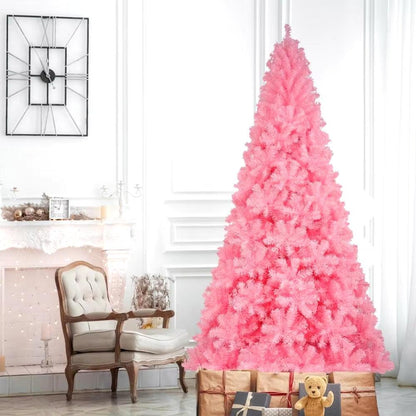 6-9Ft Christmas Tree In Various Colors: Green, White, Pink, and Black - Big Ass Store