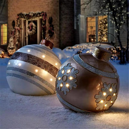 23.5" / 60Cm Outdoor Christmas Inflatable Decorated Ball PVC Giant Big Large Balls Xmas Tree Decorations Toy Ball - Big Ass Store