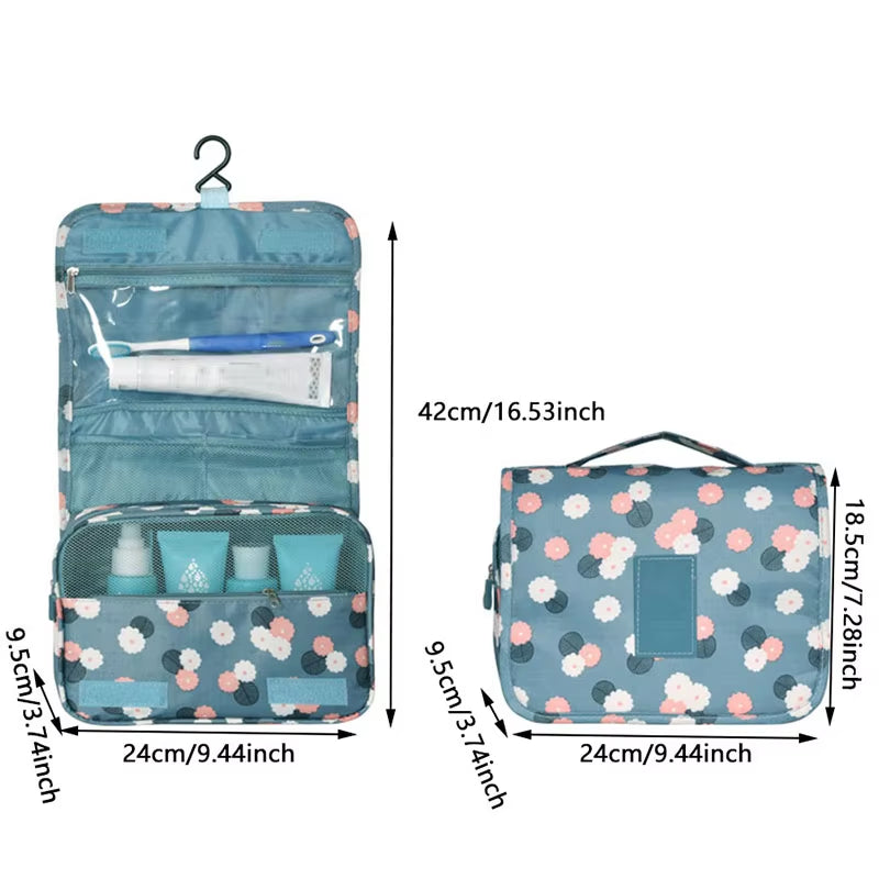 Travel Makeup Organizer Bag Nylon Women Cosmetic Bag Hanging Travel Makeup Bags Wash Toiletry Organizer Kits Storage Bags