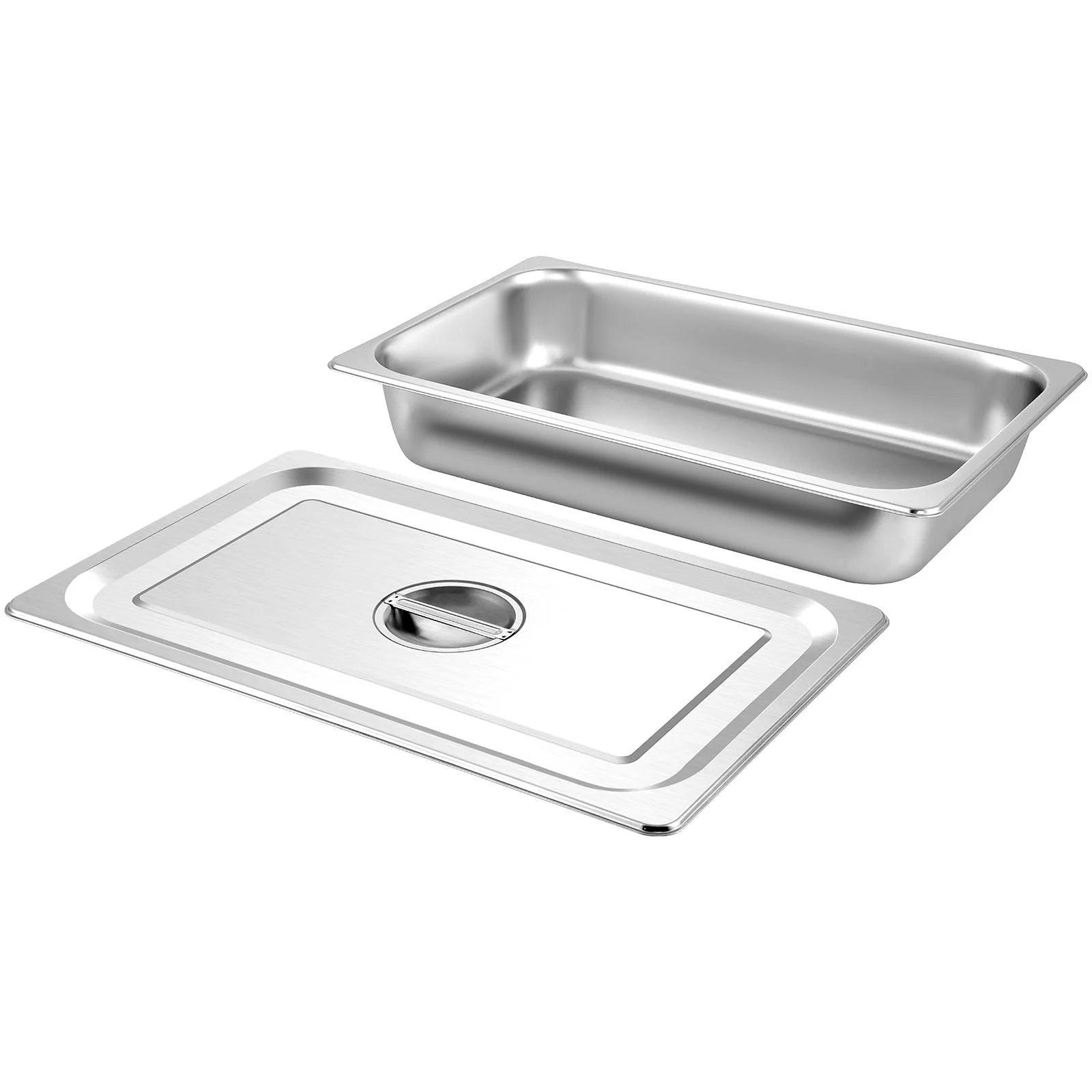 13L VEVOR 4 Pack Steam Table Pans 20.9 X 12.8 X 3.9 Inch Deep Steam Table Pans - Big Ass Store