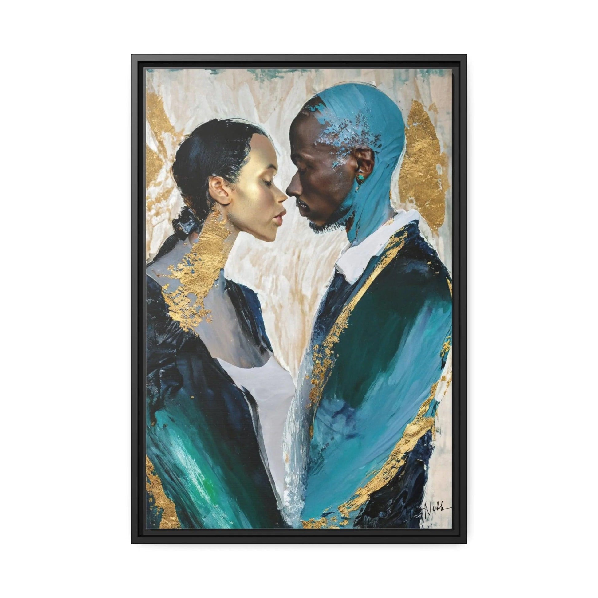 COUPLE about to KISS Canvas Wall Art - by Queennoble - Big Ass Store