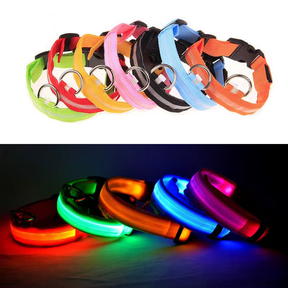 Pet Protective Dogs Luminous Fluorescent LED Flashing and Reflective Dog Collar