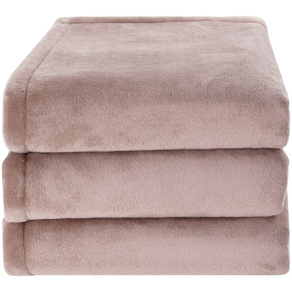 VEVOR Heated Blanket Electric Throw, 100" X 90" King Size, Soft Flannel Heating Blanket with 10 Hours Timer Auto-Off & 5 Heating Levels, Dual Control, Machine Washable, ETL & FCC Certification (Beige) - Big Ass Store