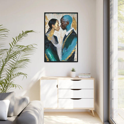 COUPLE about to KISS Canvas Wall Art - by Queennoble - Big Ass Store