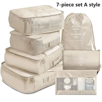 7Pcs Travel Organizer Suitcase and Storage Packing Cubes