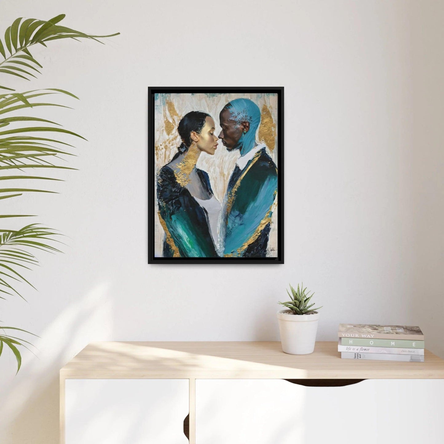 COUPLE about to KISS Canvas Wall Art - by Queennoble - Big Ass Store