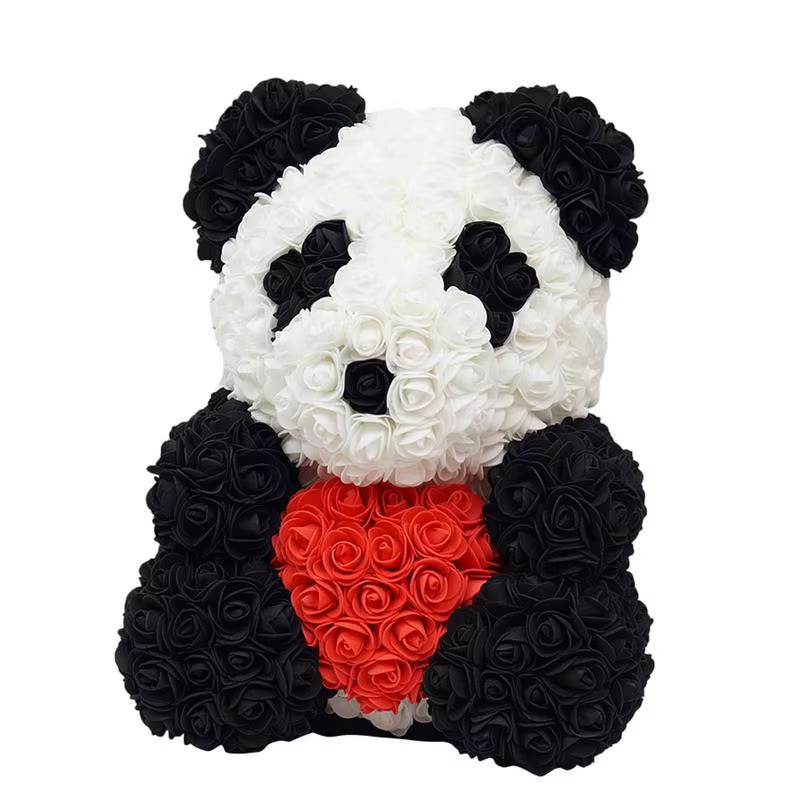 Forever Artificial Flowers Rose Panda Bear Perfect Valentines Day, Mother's Day and Anniversaries - Big Ass Store