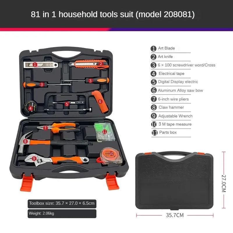 Handy Household Hardware Tool Box Set. A Must Have for EVERY Home! - Big Ass Store