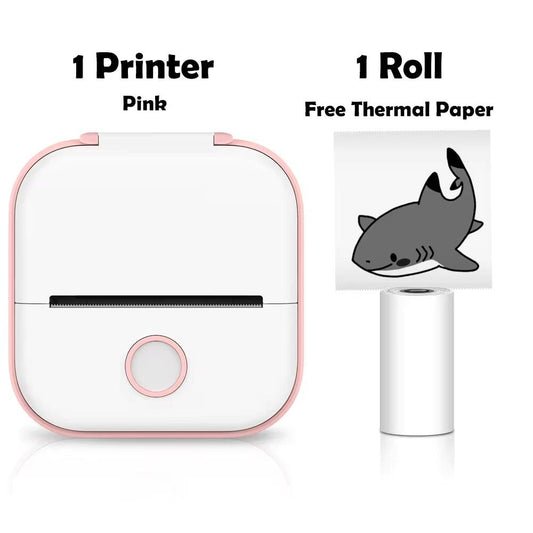 T02 Mini Printer Portable Printer Thermal Printing Sticker Wireless Inkless Pocket Printer Self-Adhesive Label Printer - Big Ass Store