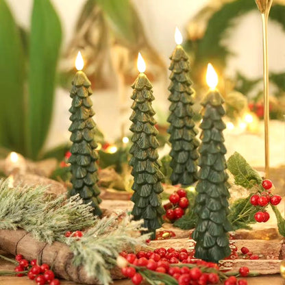 Remote-Controlled Flameless Pinecone Taper Candles - Perfect for Christmas Tree Decor with LED Effect - Big Ass Store