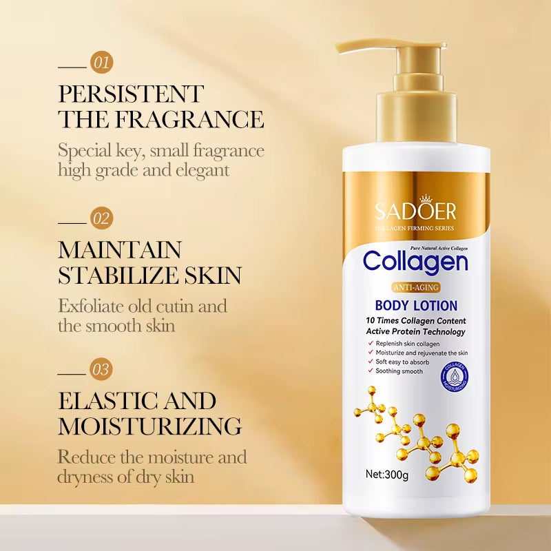 Glow with Confidence: SADOER Collagen Body Lotion for Moisturizing, Anti-Aging, & Whitening - Big Ass Store