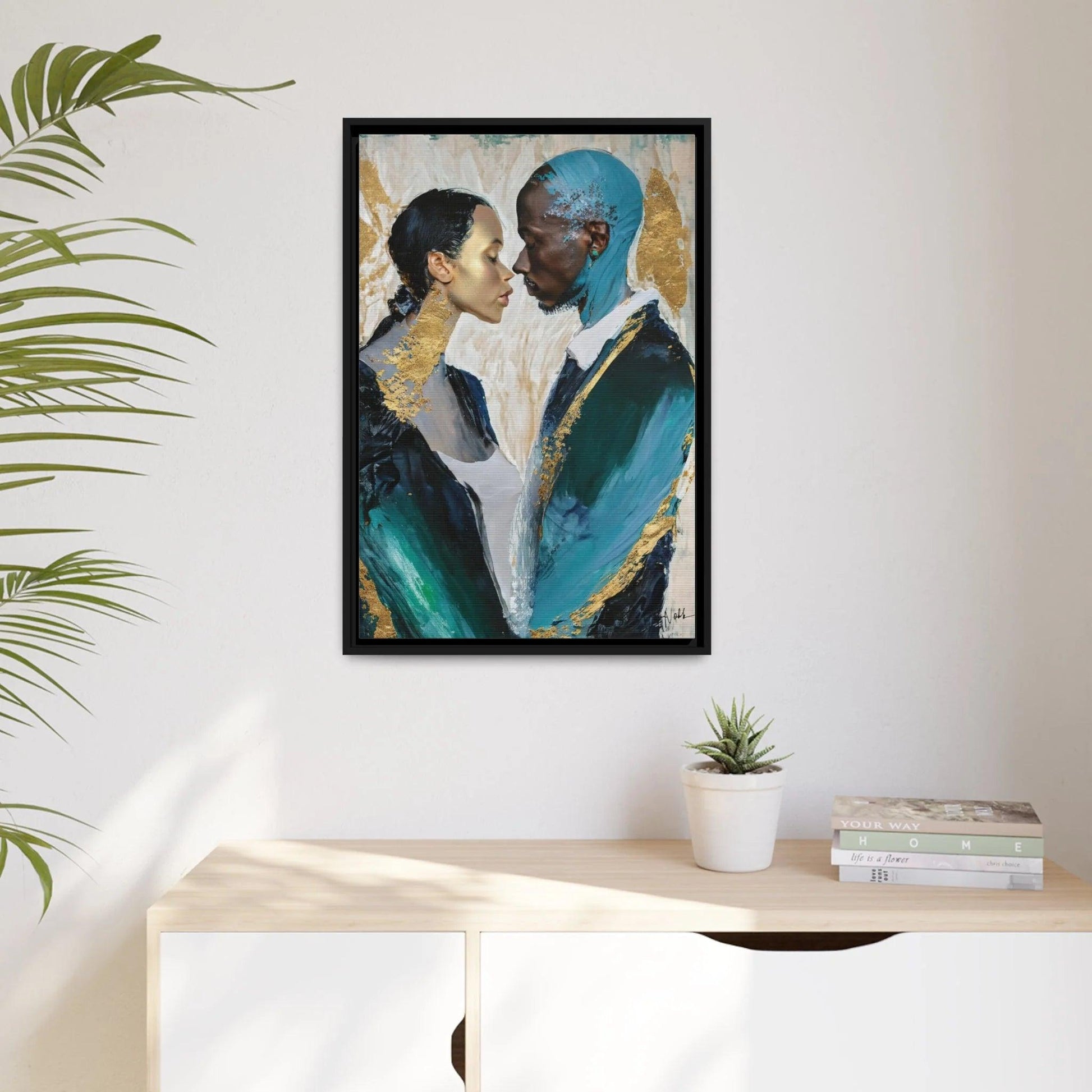 COUPLE about to KISS Canvas Wall Art - by Queennoble - Big Ass Store