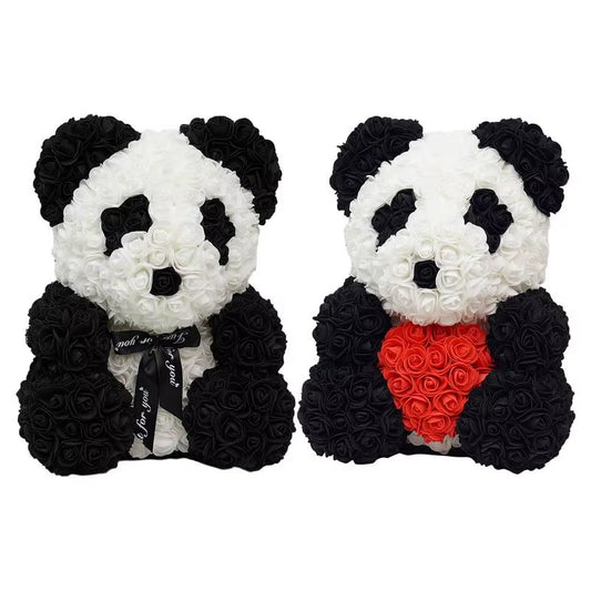 Forever Artificial Flowers Rose Panda Bear Perfect Valentines Day, Mother's Day and Anniversaries - Big Ass Store