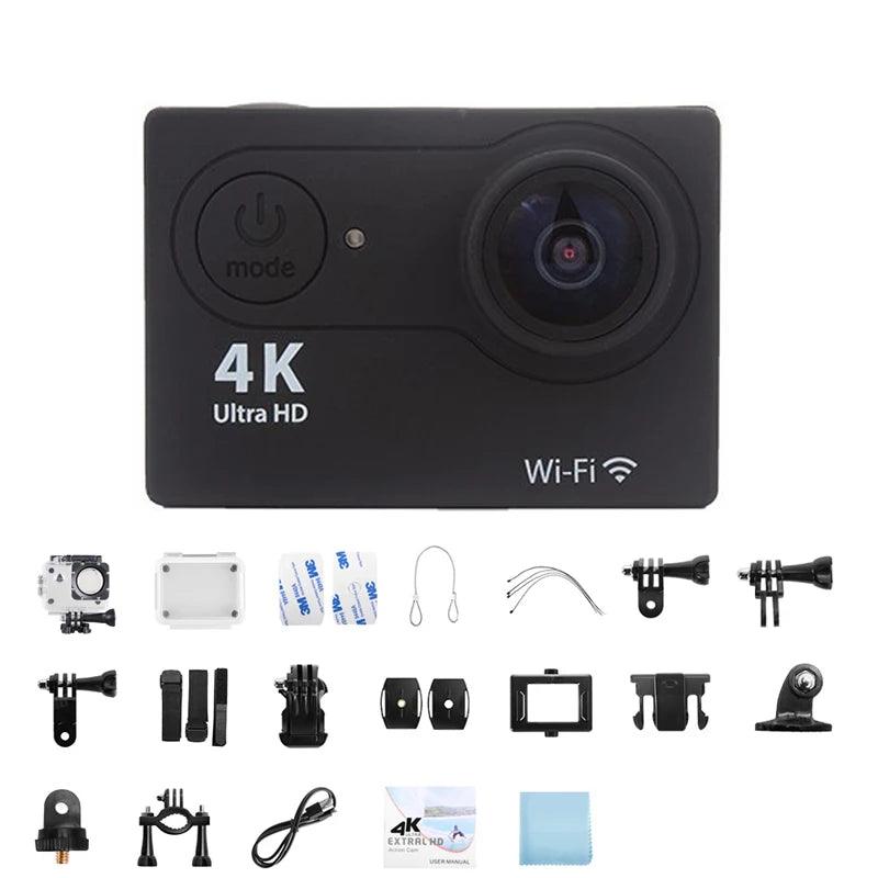 Ultra HD 4K Action Camera 1080P/30FPS Wifi 2.0-Inch 170D Underwater Waterproof Helmet Video Recording Cameras Sports Cam Pro - Big Ass Store