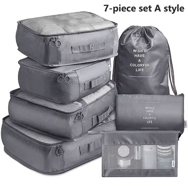 7Pcs Travel Organizer Suitcase and Storage Packing Cubes