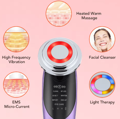 7-in-1 LED Light Therapy Face & Eye Massager – Advanced Skincare for a Radiant Glow + Plus FREE Facial Repair Serum a $20 Value - Big Ass Store