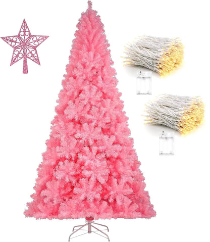 6-9Ft Christmas Tree In Various Colors: Green, White, Pink, and Black - Big Ass Store