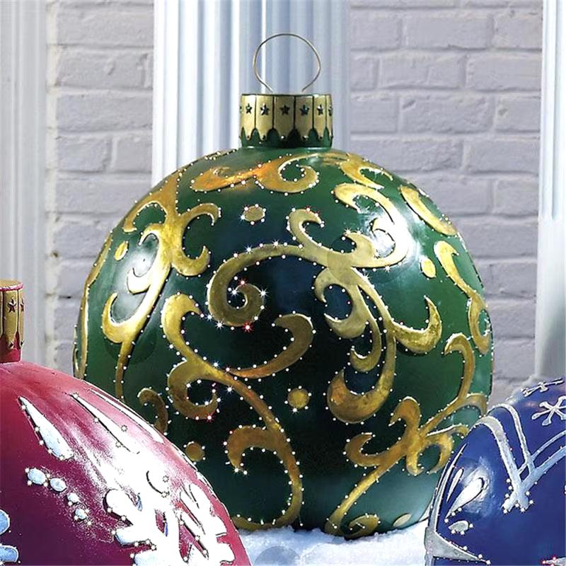 23.5" / 60Cm Outdoor Christmas Inflatable Decorated Ball PVC Giant Big Large Balls Xmas Tree Decorations Toy Ball - Big Ass Store