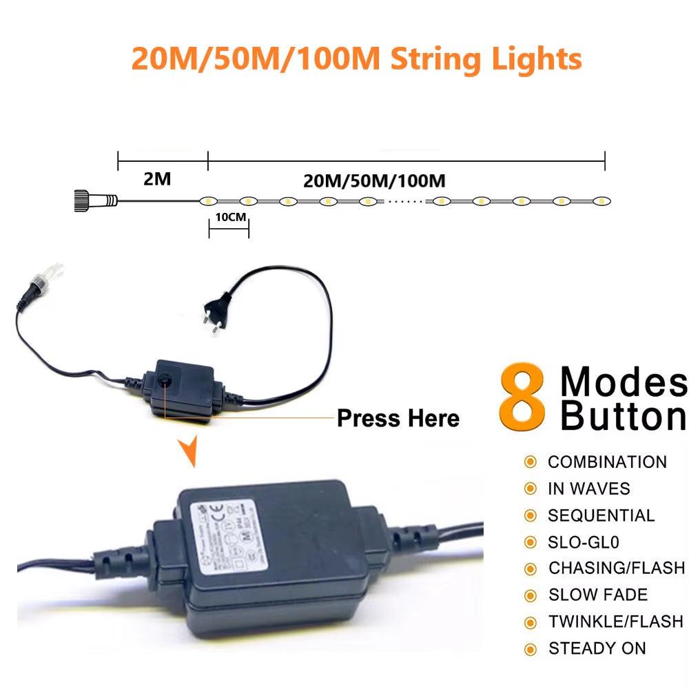 Versatile Indoor/Outdoor 164'--328' Holiday LED Light Set for Every Celebration - Big Ass Store