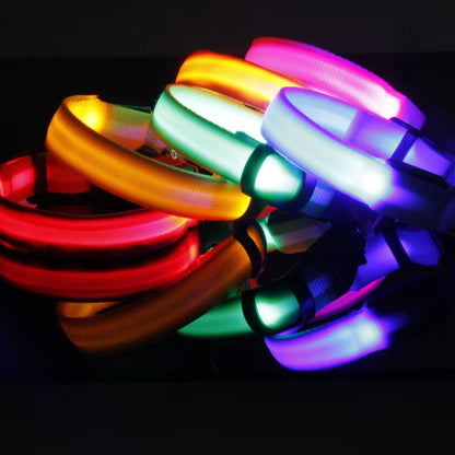 Pet Protective Dogs Luminous Fluorescent LED Flashing and Reflective Dog Collar