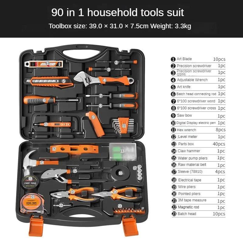 Handy Household Hardware Tool Box Set. A Must Have for EVERY Home! - Big Ass Store