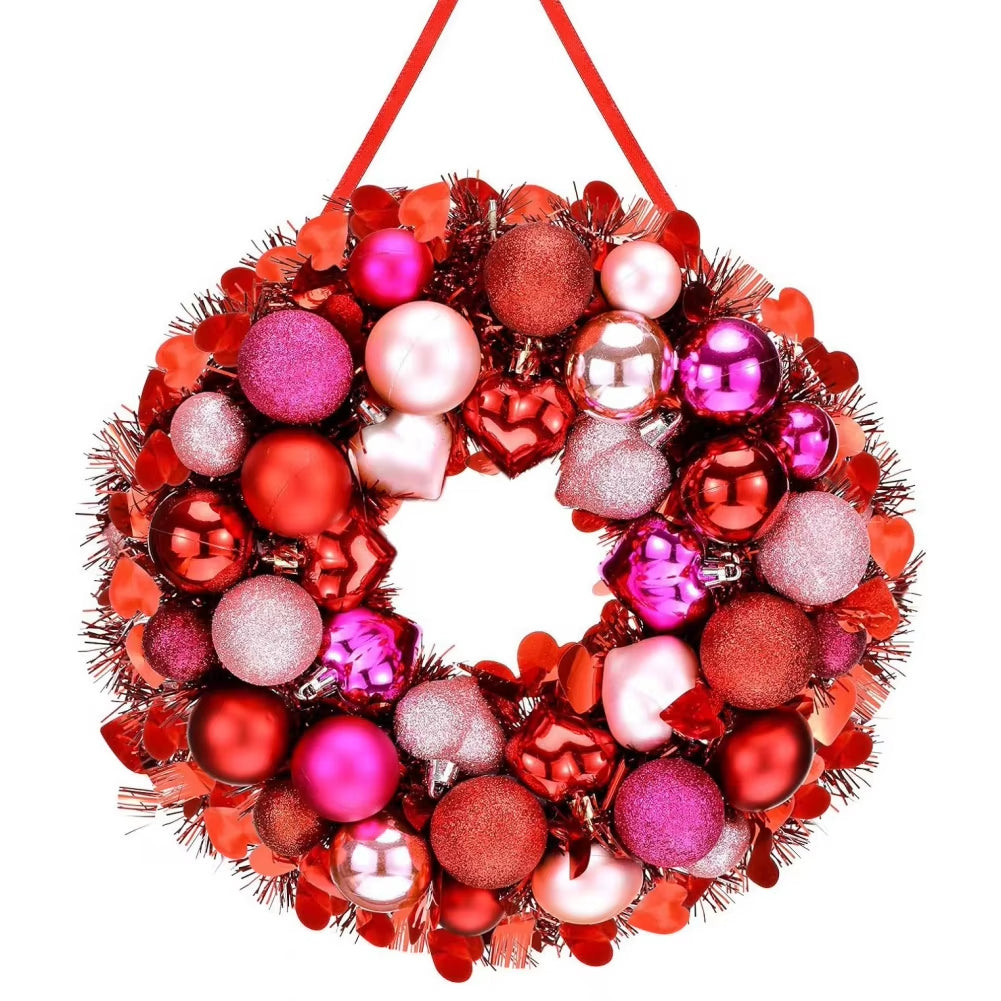 Floral Valentines Day Heart Wreath