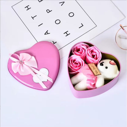 2023 Heart-Shaped Mothers Day Gift 3Pcs Soap Rose Bear for Valentines Day Gift - Big Ass Store