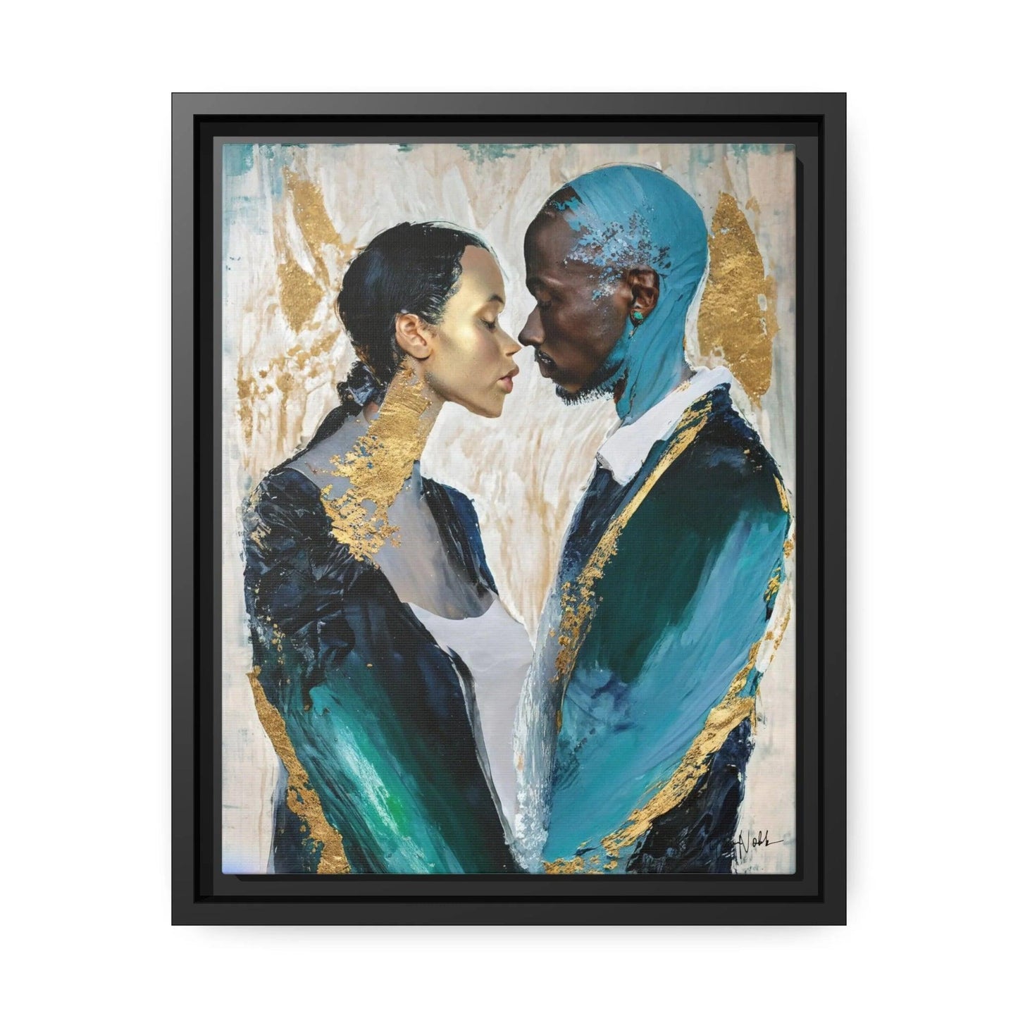 COUPLE about to KISS Canvas Wall Art - by Queennoble - Big Ass Store