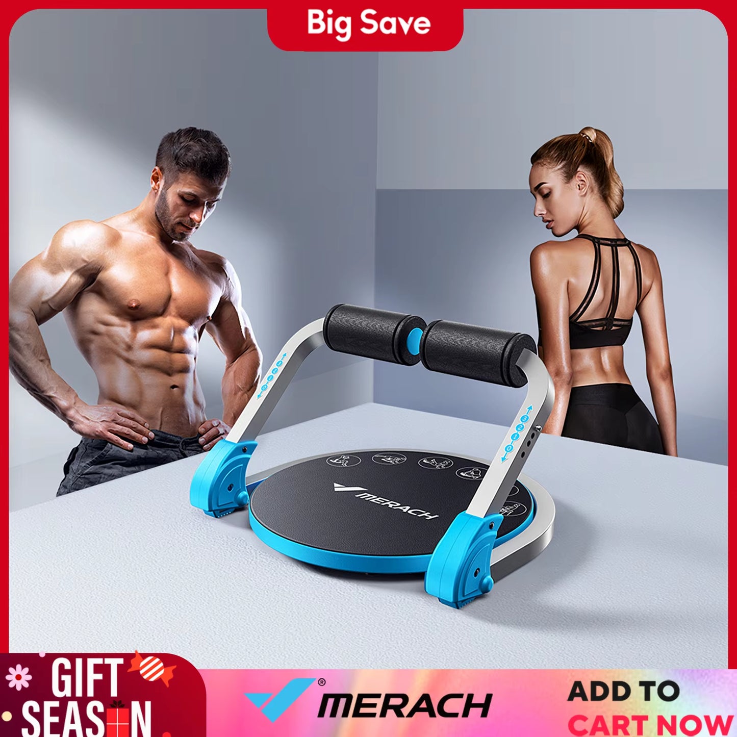 Effortless Abs: MERACH AB Workout Equipment with Adjustable Resistance for Home Gym Fitness - Big Ass Store