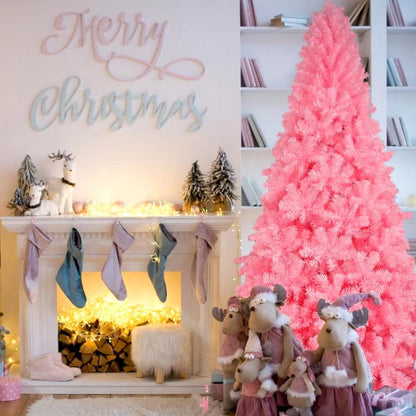 6-9Ft Christmas Tree In Various Colors: Green, White, Pink, and Black - Big Ass Store